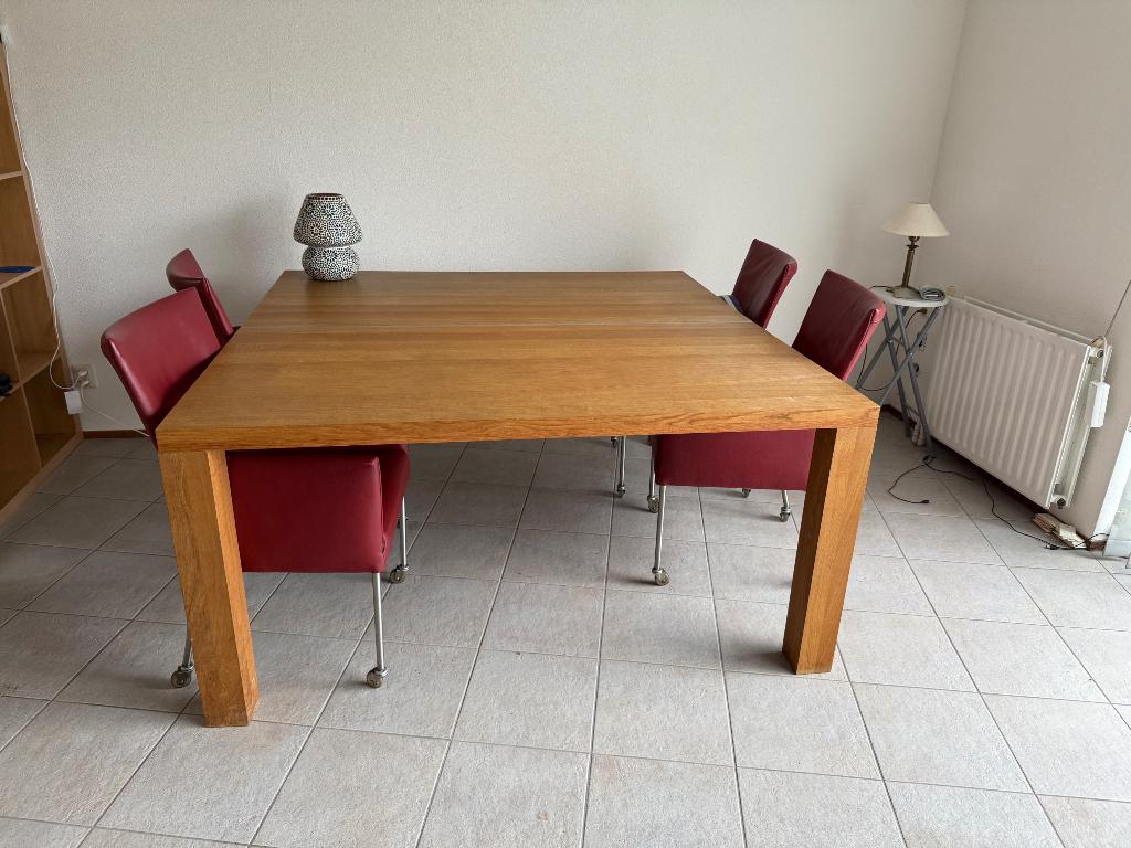 Tijdloos design eetkamertafel Bert Plantagie 160 x 160, Ophalen, Gebruikt, 150 tot 200 cm, 150 tot 200 cm