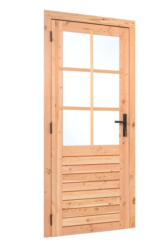 Douglas enkele glas deur 6-ruits B100xH205cm links of rechts, Ophalen, Nieuw, Minder dan 180 cm, Balken