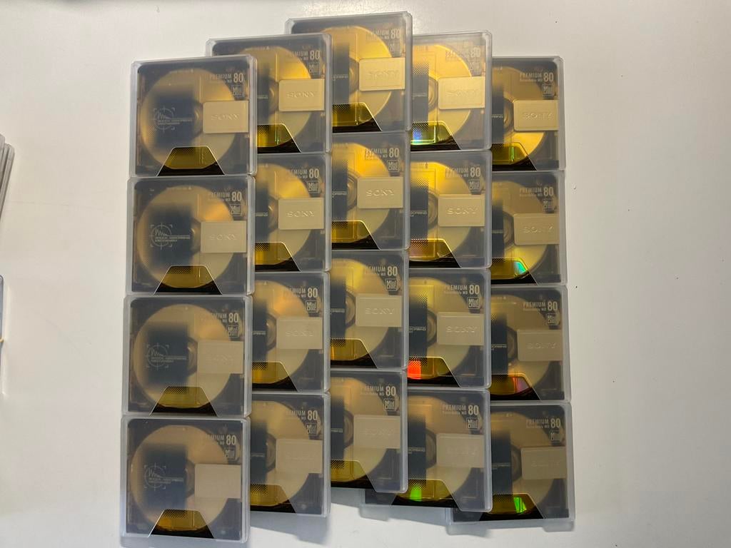 Minidisc’s. SONY PREMIUM GOLD   20x als nieuw  80 minuten, Ophalen of Verzenden