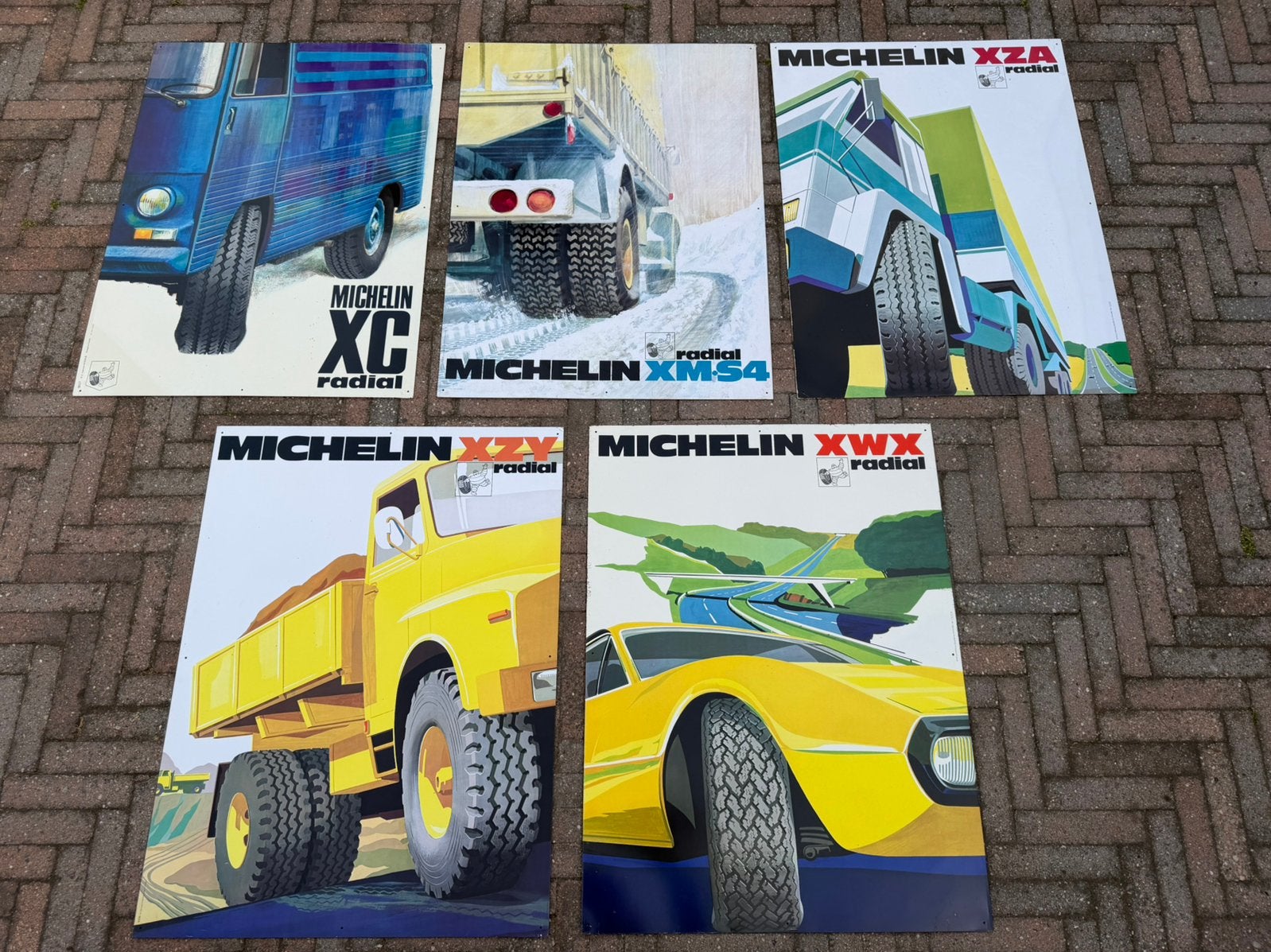 Michelin reclameborden, Ophalen of Verzenden, Gebruikt, Reclamebord