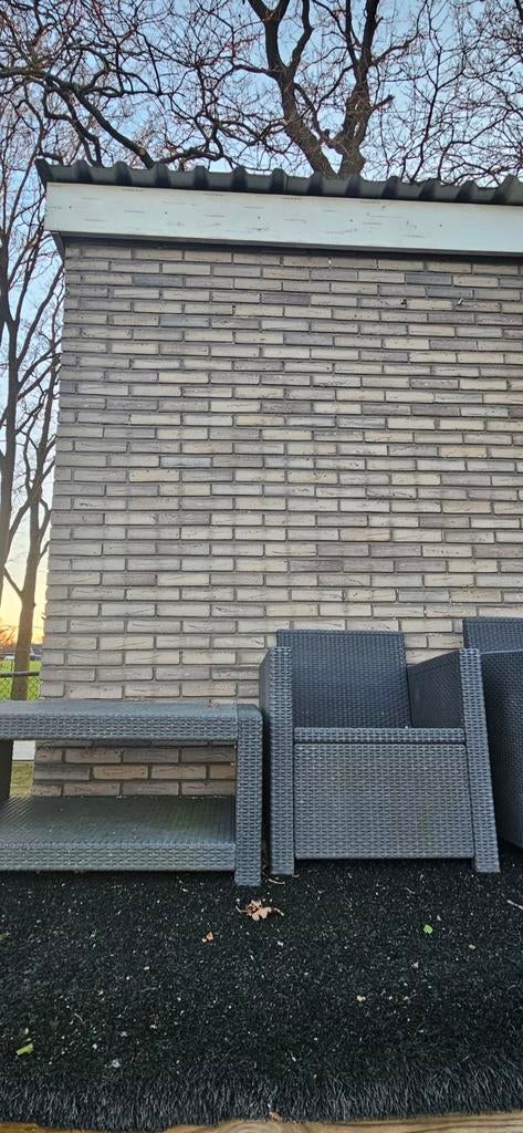 Moderne kunsthars houdende steenstrips - Grijs/Bruin +- 45m3, Doe-het-zelf en Verbouw, Metselstenen, Gebruikt, Bakstenen, Onbekend