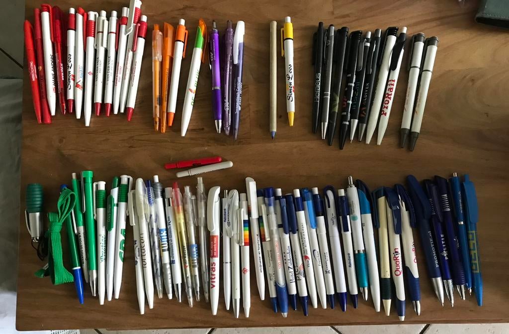 72 verschillende reclamepennen, Ophalen of Verzenden, Zo goed als nieuw, Vulpen, Overige merken