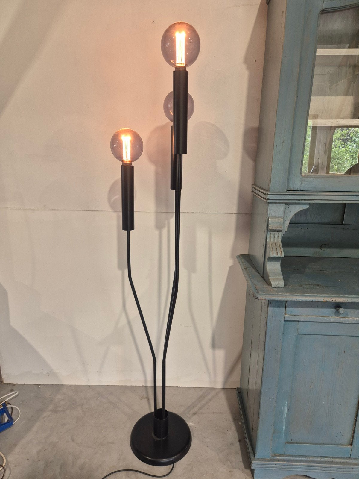 Vintage italiaanse vloerlamp lam triple spot design, Lam, Onbekend, Ophalen of Verzenden, Zo goed als nieuw