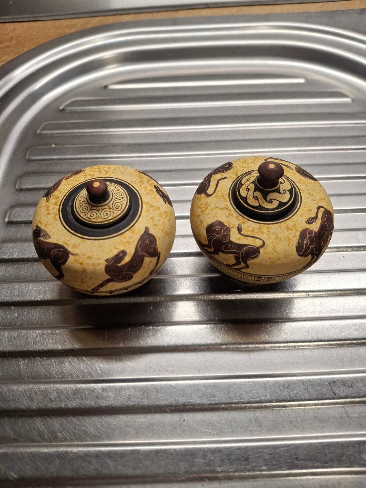 2 Griekse potjes, Ophalen of Verzenden