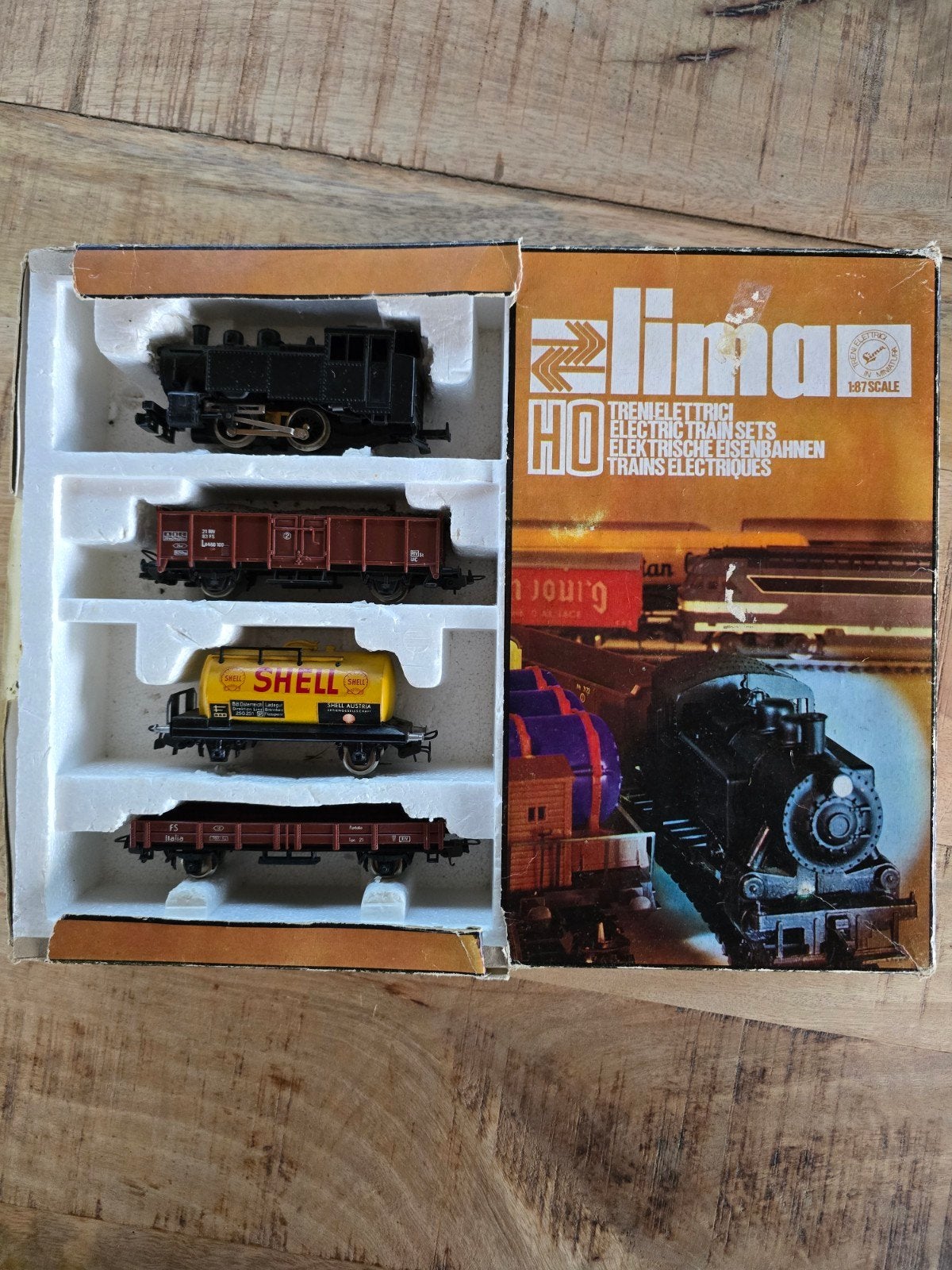 Lima HO Treinset met Locomotief en Wagons, Ophalen, Gelijkstroom, Analoog, Lima