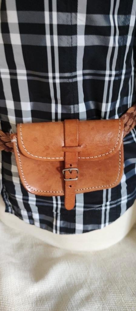 K271 TUIGLEDEREN mini-tas voor aan broekriem / heupriem, Ophalen of Verzenden, -, -, -