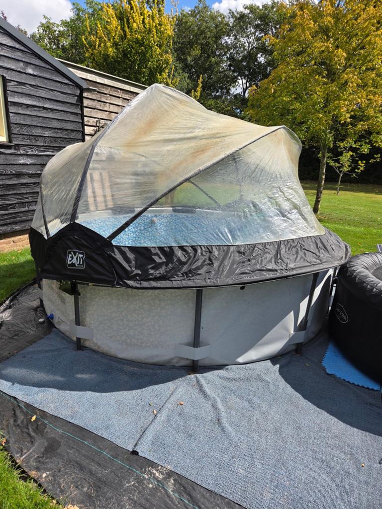 Zwembad 360 met overkapping - Gebruikt, Gebruikt, Rond, 300 cm of meer, Ophalen of Verzenden