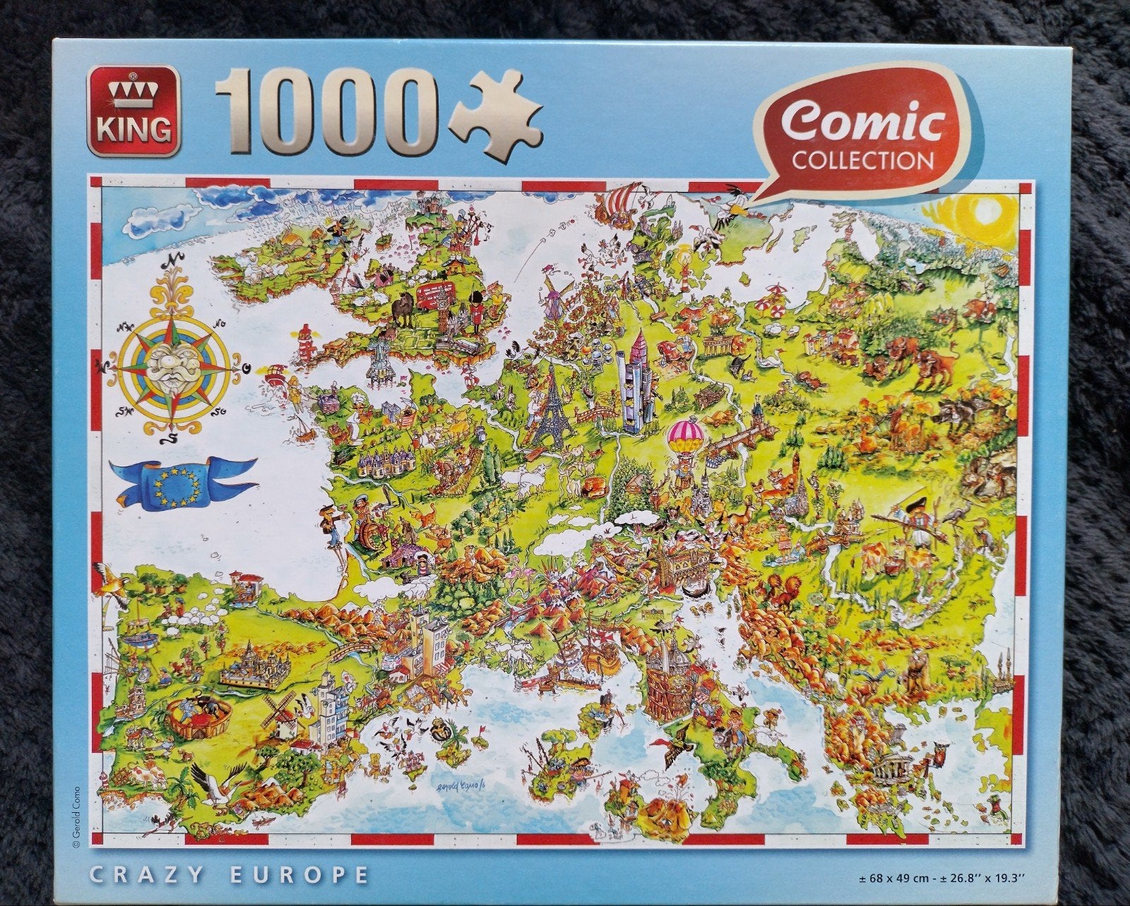 Crazy Europe 1000 stukjes legpuzzel, Ophalen of Verzenden, 500 t/m 1500 stukjes, Gebruikt, Legpuzzel