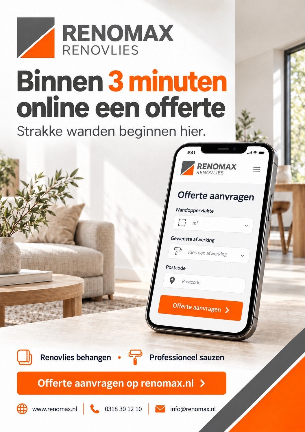 Renovlies & sauzen | Strakke wanden? Offerte in 3 minuten, Garantie, Behangen