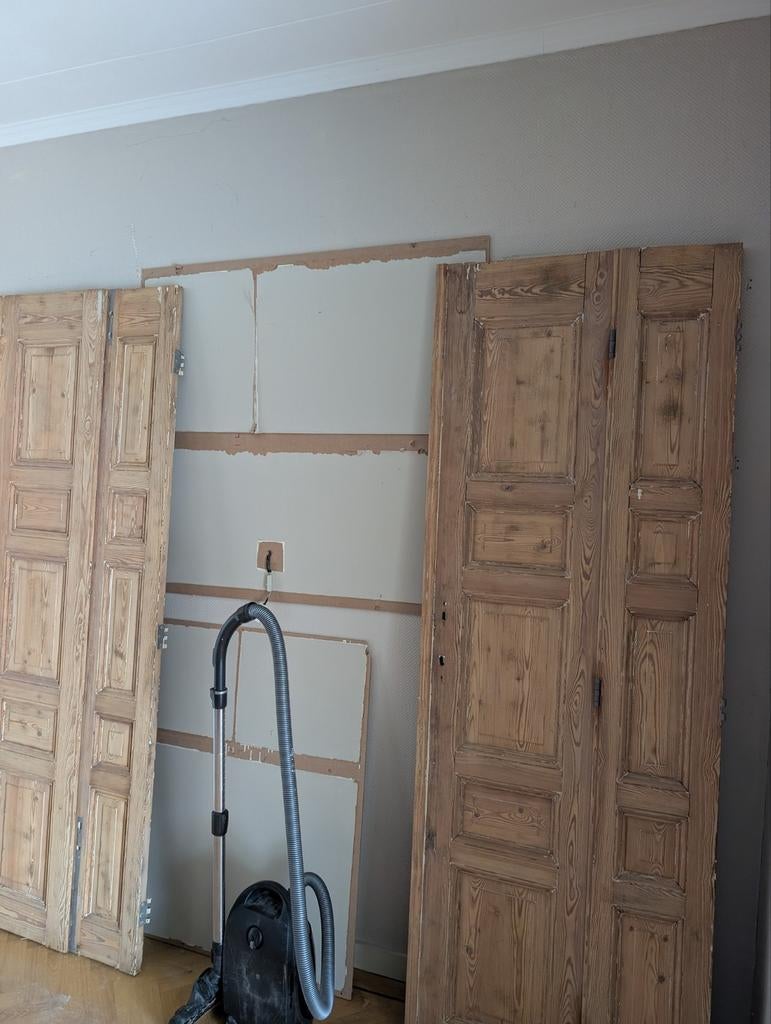 Antieke kastdeur oude paneeldeur deur gestraald, Doe-het-zelf en Verbouw, Deuren en Horren, Ophalen, Gebruikt, Binnendeur, 200 tot 215 cm