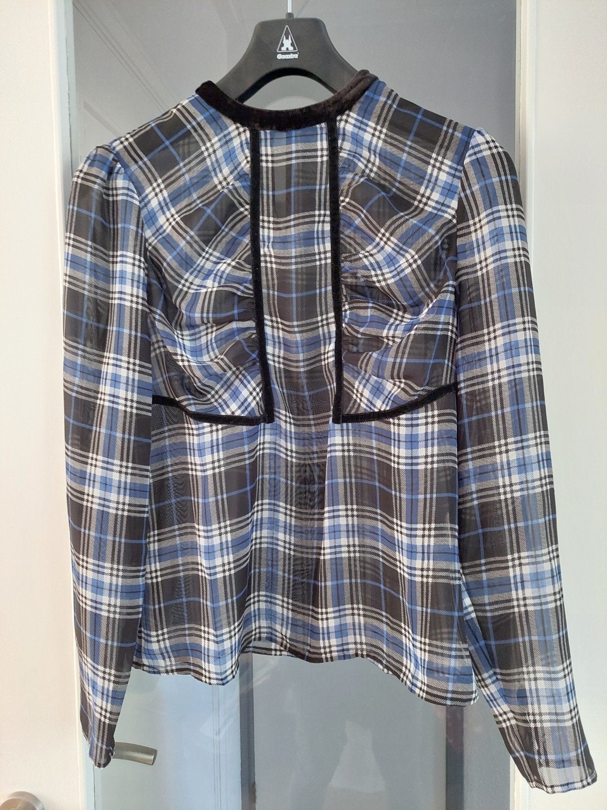 Maje Transparante Chiffon Blouse met Fluweel Maat S, Overige kleuren, Verzenden, Maat 36 (S), Maje