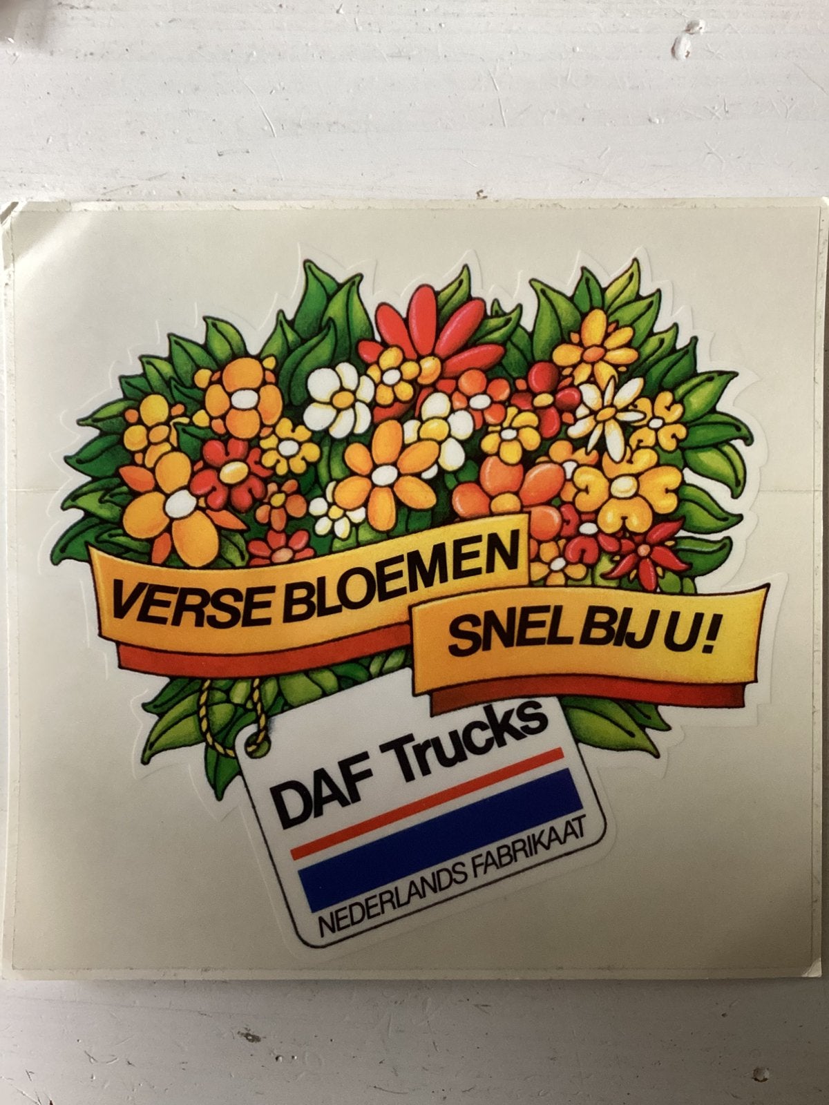 Sticker Verse bloemen snel bij u! DAF Trucks, Verzenden, Zo goed als nieuw, Auto of Motor