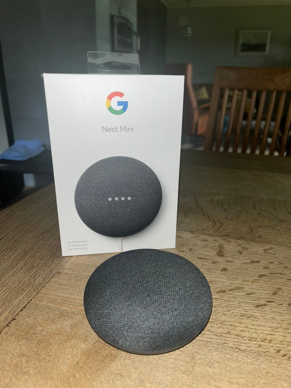Google nest mini 2e generatie - antraciet, Audio, Tv en Foto, Mediaspelers, Ophalen of Verzenden, Zo goed als nieuw