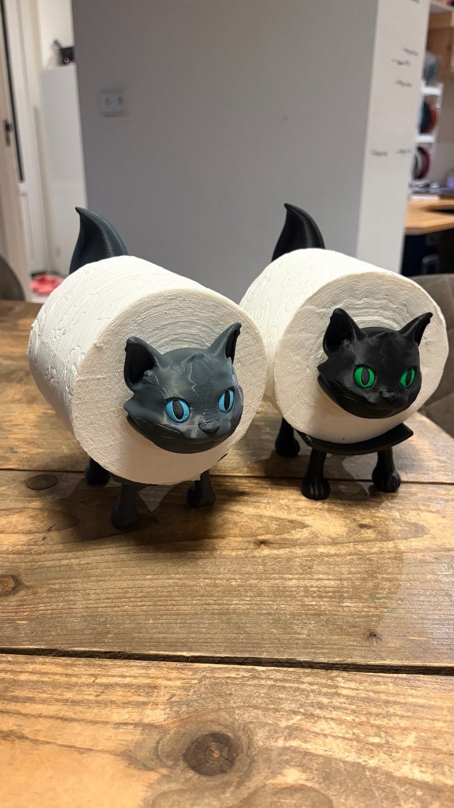 WC rolhouders set - Katten design, Zwart, Overige stijlen, Nieuw, Kunststof