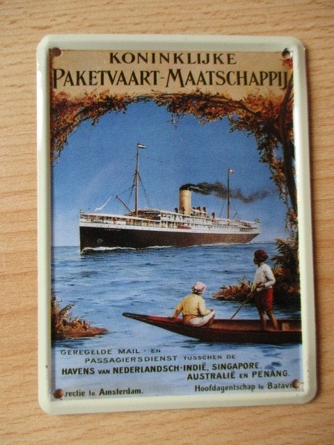 Blikken wandbordje Koninklijke Paketvaart-Maatschappij 11x8c, Ophalen of Verzenden, Zo goed als nieuw