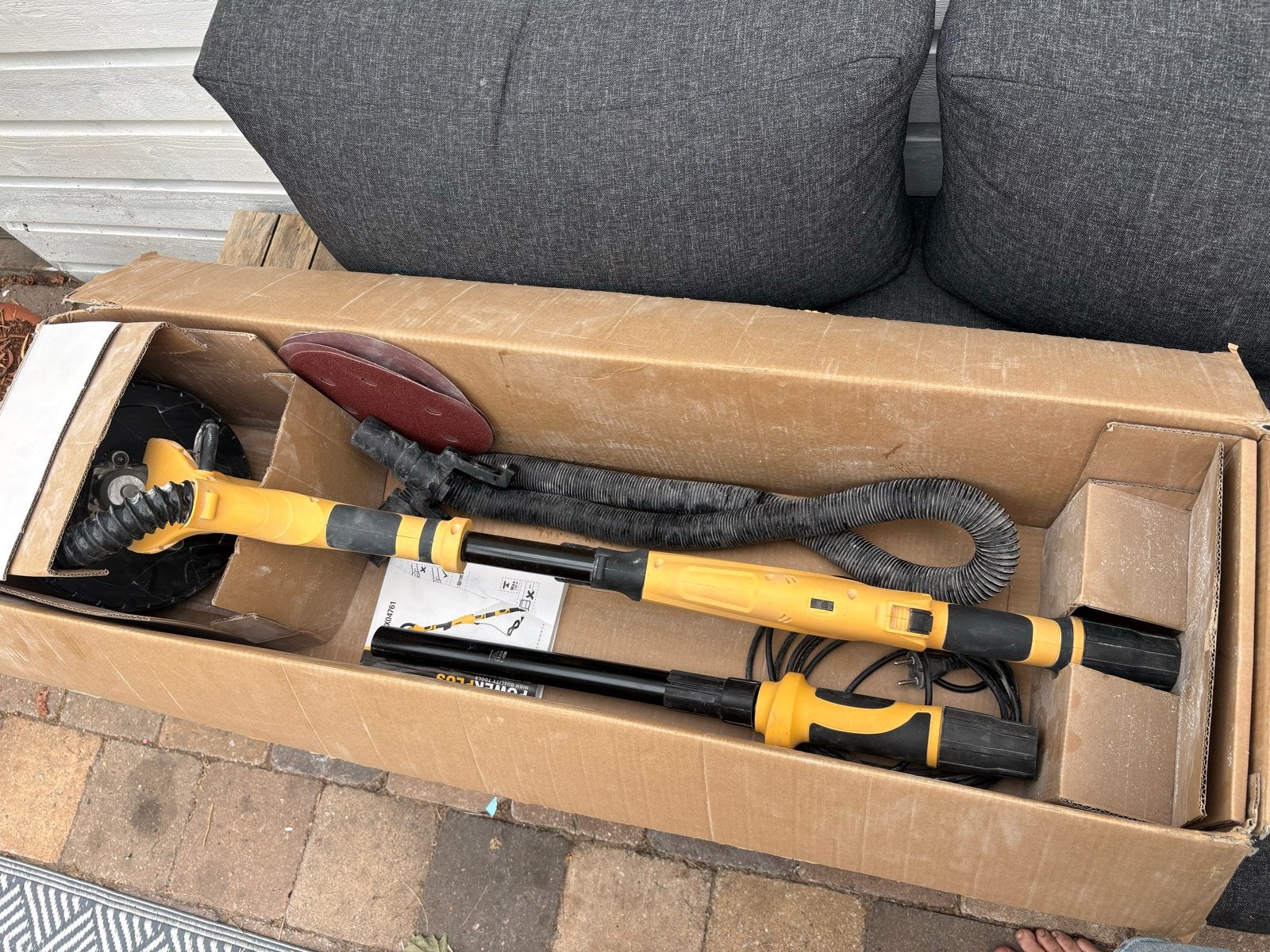 Powerplus Drywall Sander 710W - Telescopisch Schuurmachine, Ophalen, Zo goed als nieuw, 600 tot 1200 watt, Overige typen