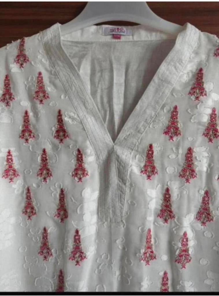 mooie kurta, Galajurk, Verzenden, Wit, Maat 42/44 (L)