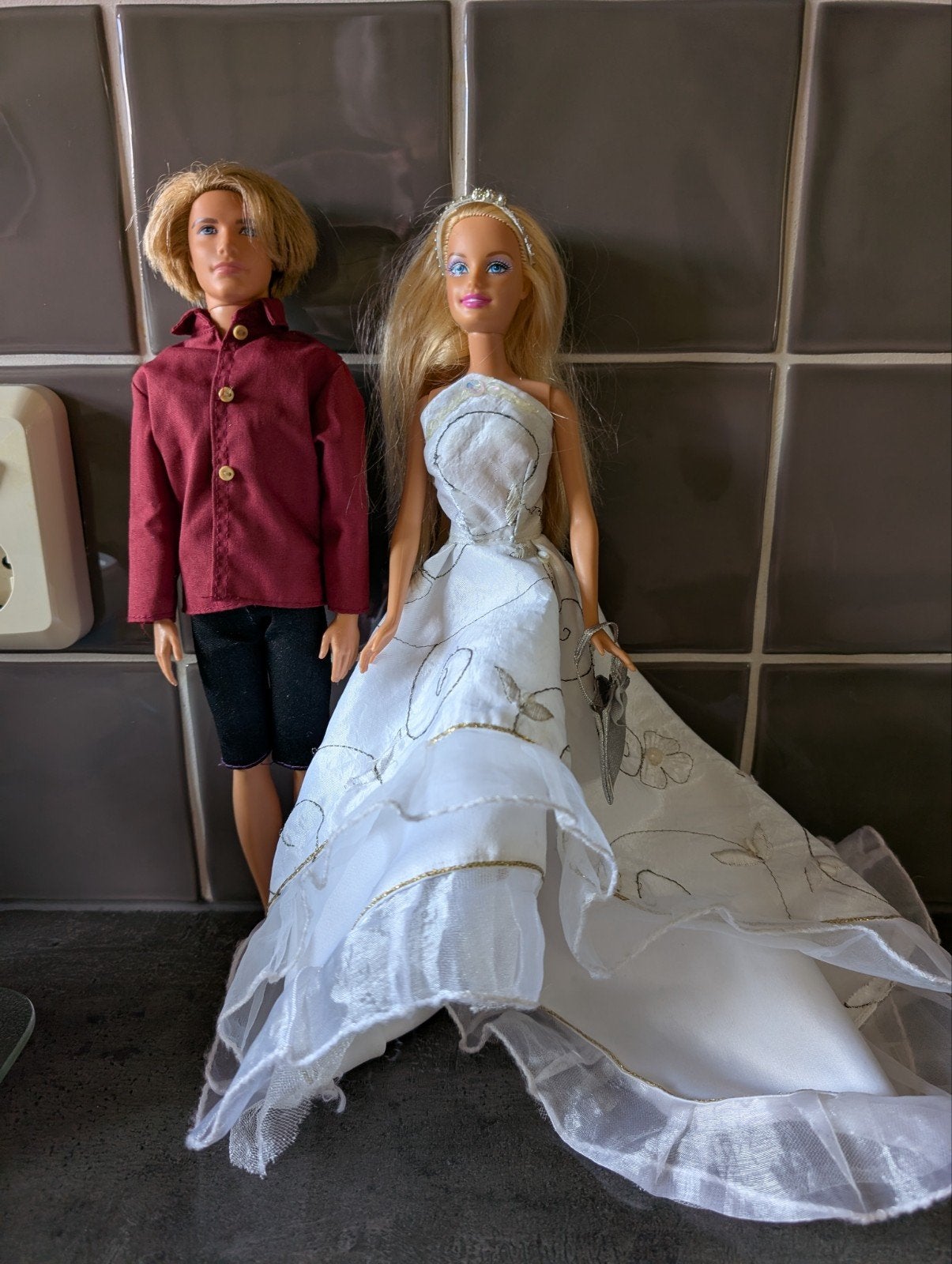 Barbie en Ken bruidspaar poppen, Ophalen