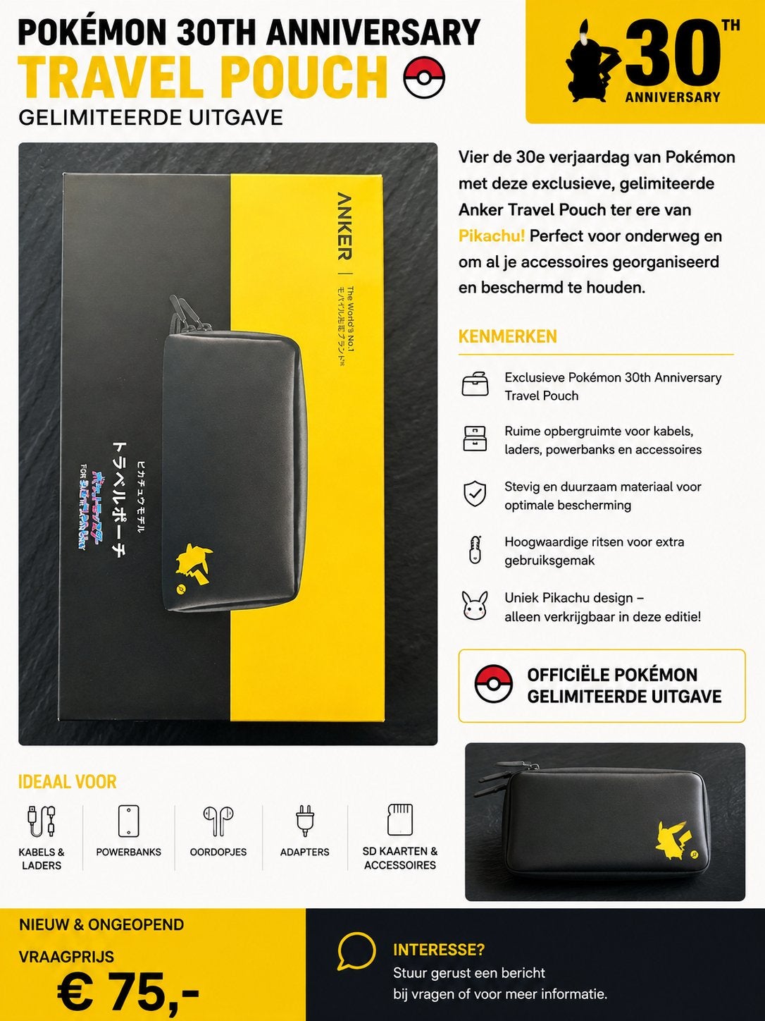 Pokemon travel tas Limited Edition, Ophalen, Nieuw