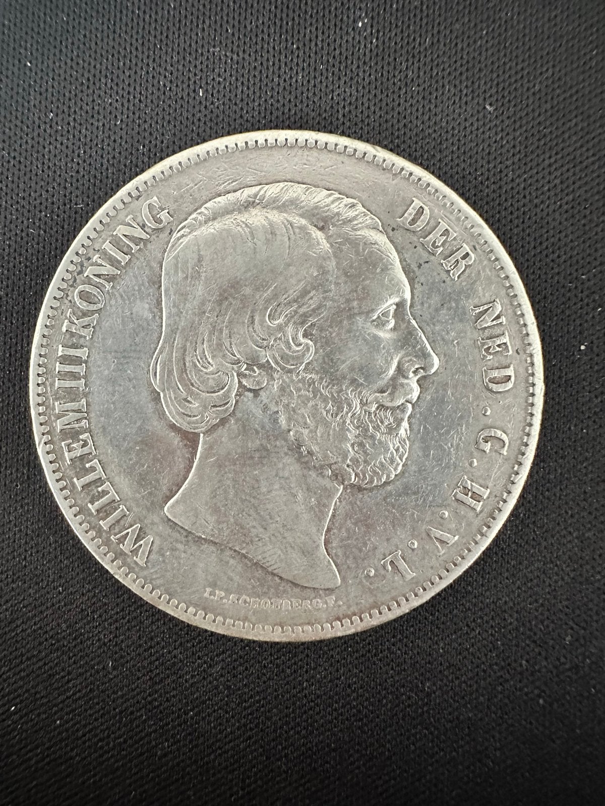 2 1/2 Gulden 1858 (Rijksdaalder)  Koning Willem III, Koning Willem III, Zilver, Ophalen of Verzenden, Losse munt