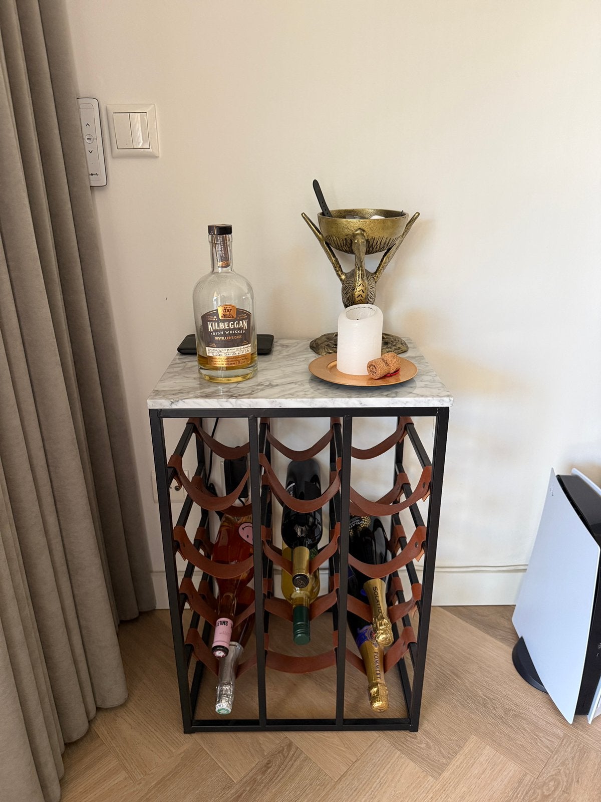 Wijnrek met marmer, Huis en Inrichting, Woonaccessoires | Wijnrekken, Ophalen, 50 – 75, Gebruikt, 5 tot 15 flessen
