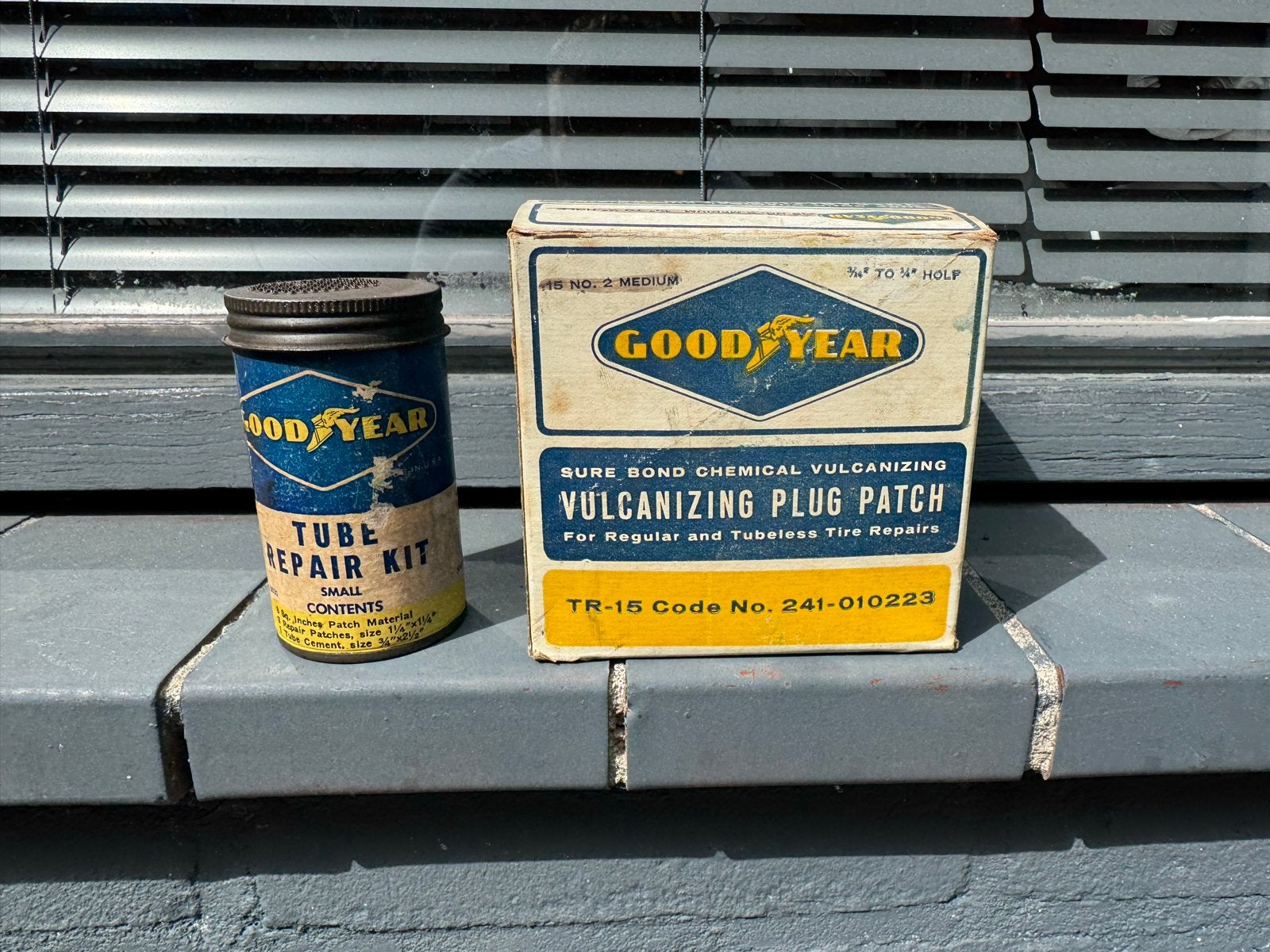 Vintage Goodyear Bandenreparatieset en Plug Patch, Ophalen, Gebruikt, ., Verpakking