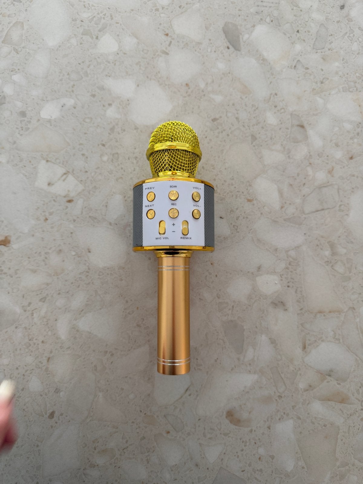 Draadloze Karaoke Microfoon WS-858 Goud, Ophalen of Verzenden, Gebruikt, Zangmicrofoon, Draadloos
