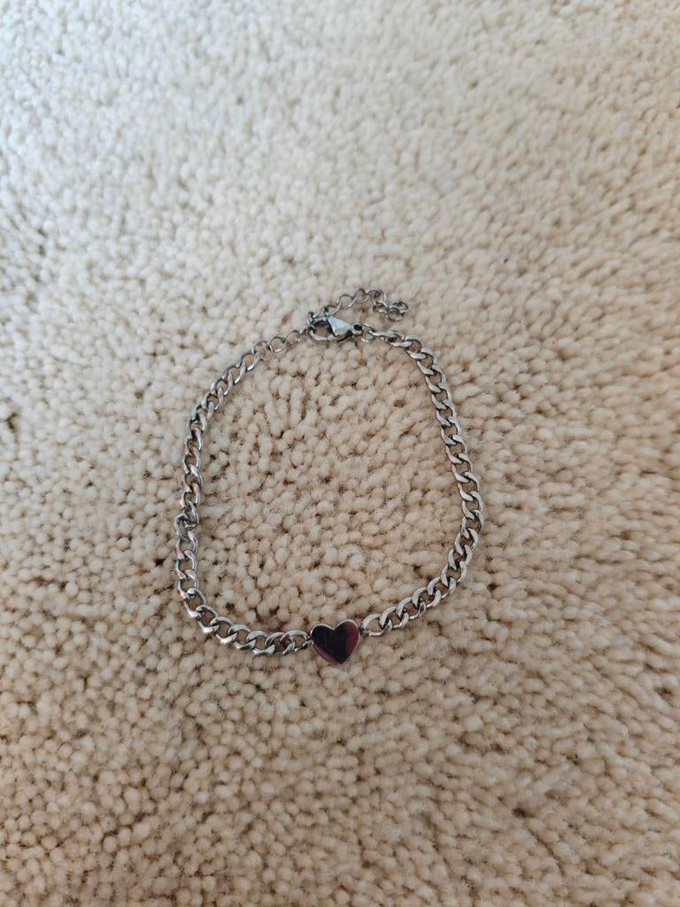 Zilveren armband met hartje - Zo goed als nieuw, Ophalen of Verzenden, Zo goed als nieuw, Zilver, Zilver