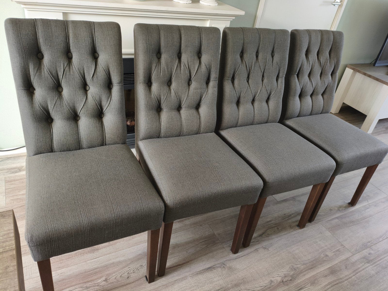 4 nette eetkamerstoelen, Ophalen, Gebruikt, Vier, Stof