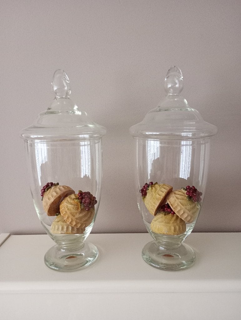 2 glazen bokalen, Ophalen, Zo goed als nieuw, Glas, Brocante