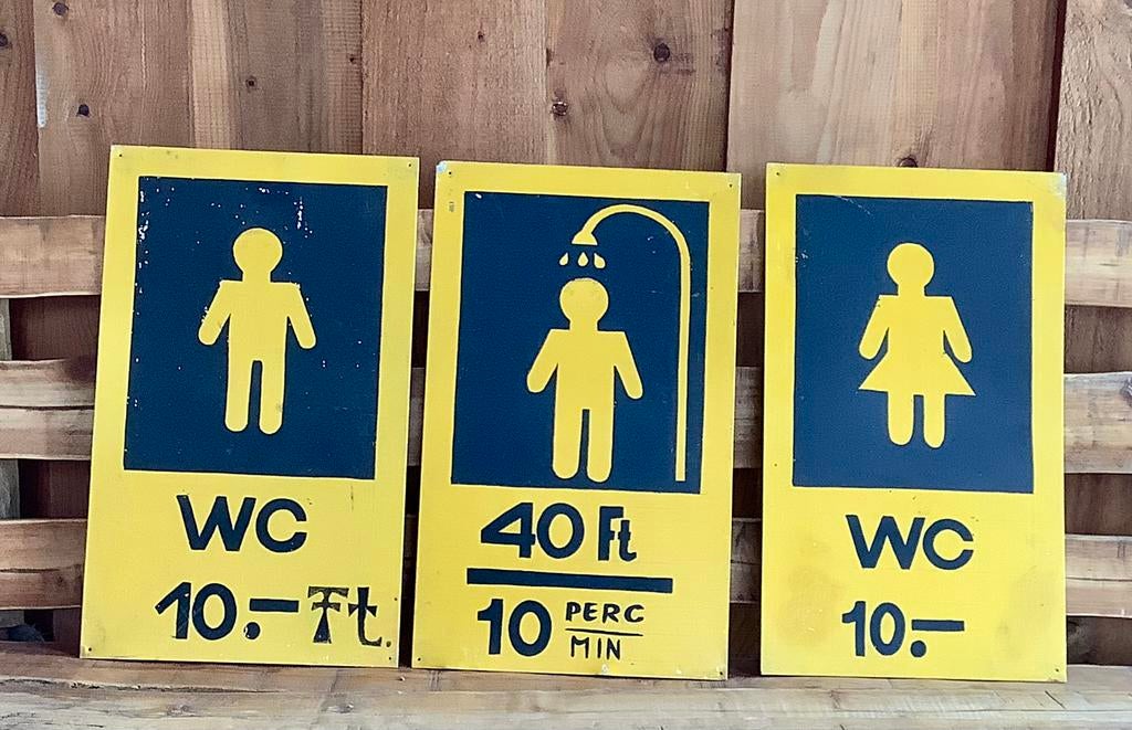 3 vintage wc borden, douchebord, 50x30 cm, Ophalen of Verzenden