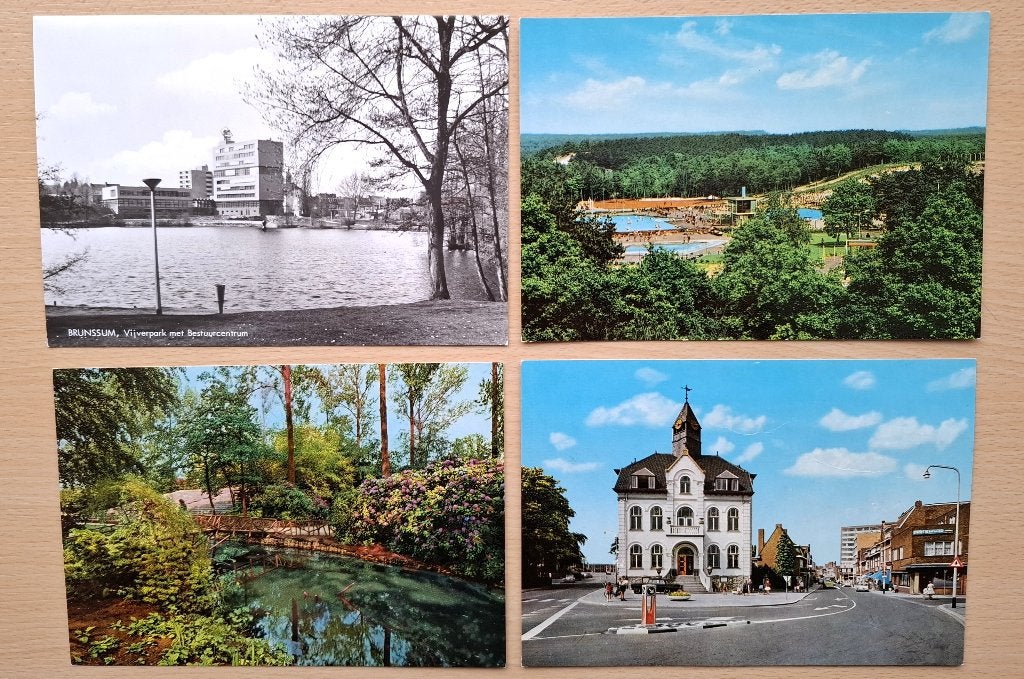 4 Ansichtkaarten uit Brunssum - rond 1975, Verzenden, 1960 tot 1980, Ongelopen, Limburg