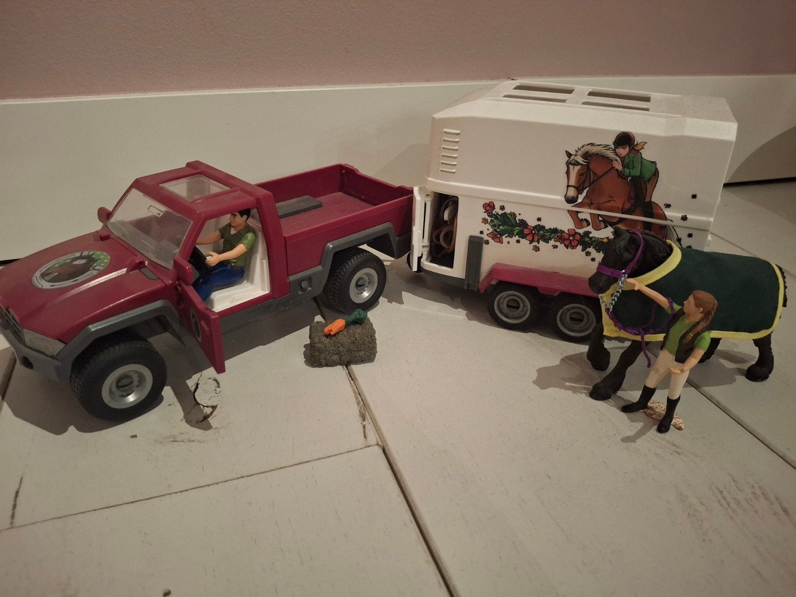 schleich paardentrailer., Ophalen of Verzenden, Zo goed als nieuw