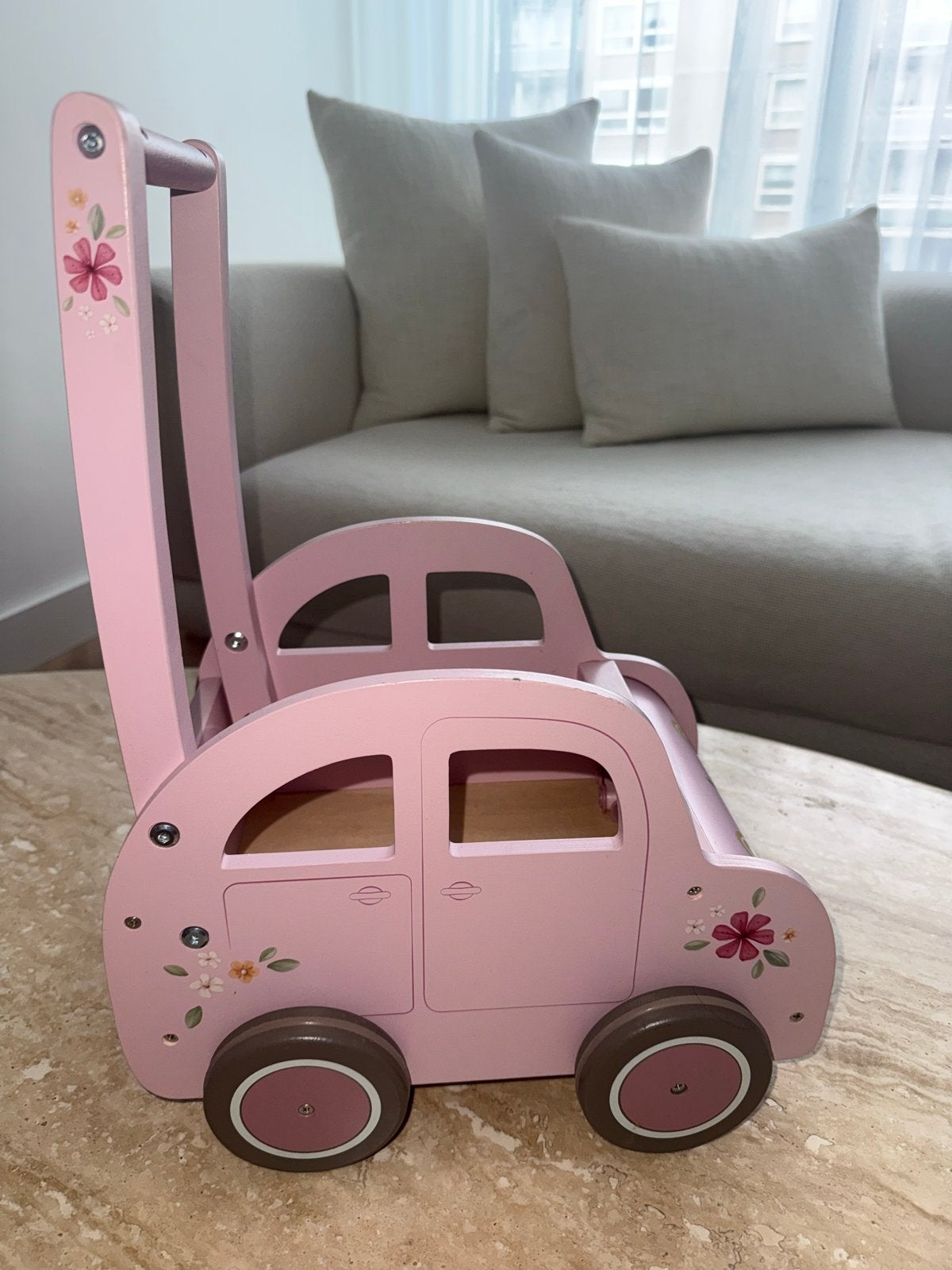 Little Dutch Houten Loopwagen Roze Bloemen, Kinderen en Baby's, Speelgoed | Houten speelgoed, Ophalen of Verzenden, Gebruikt, Duw- of Trekspeelgoed