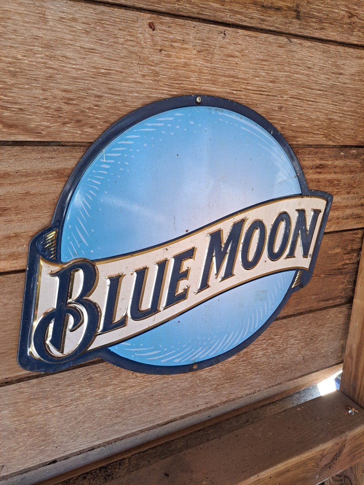 Vintage Blue Moon Bier Reclamebord, Ophalen of Verzenden