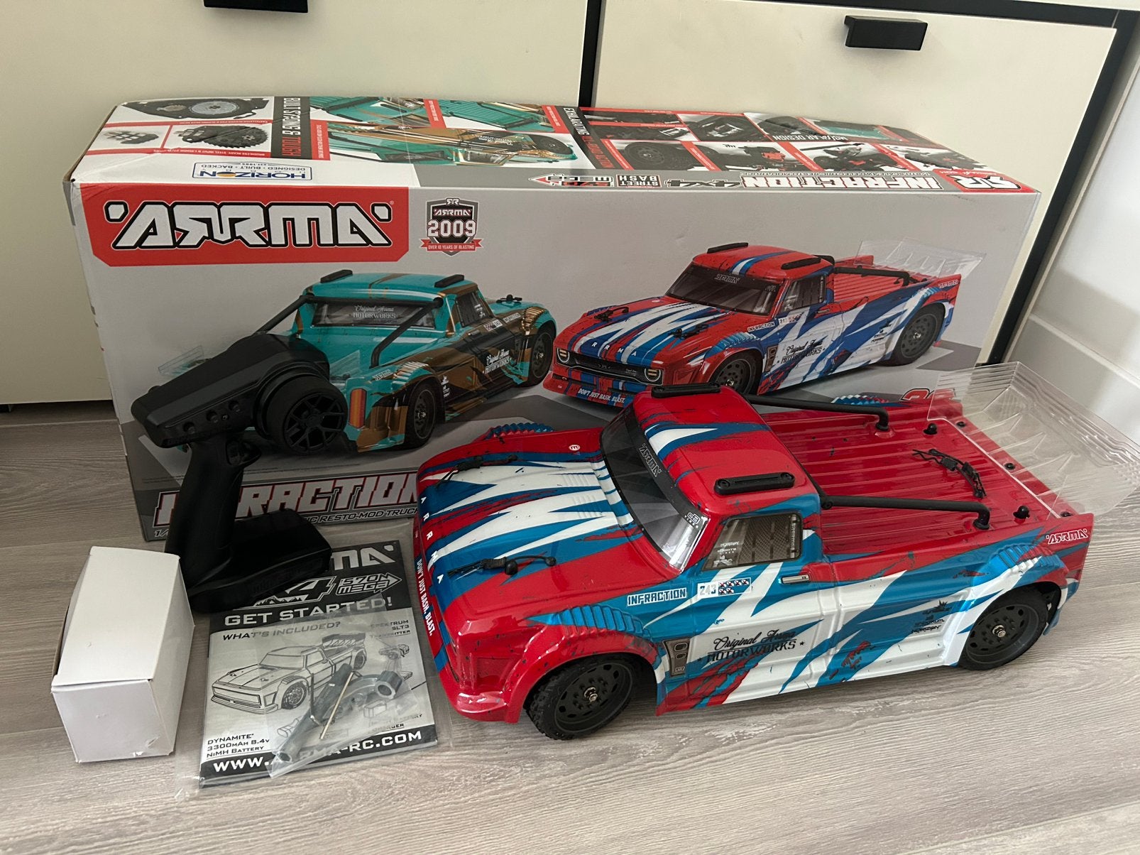 Arrma Infraction Mega 4x4 brushed als nieuw, Elektro, Ophalen of Verzenden, Zo goed als nieuw, Schaal 1:10