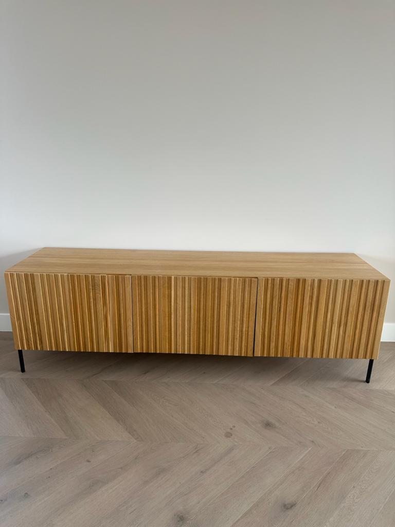 Woood Eiken TV Meubel 180 cm Breed, Ophalen, Gebruikt, Eikenhout, 150 tot 200 cm