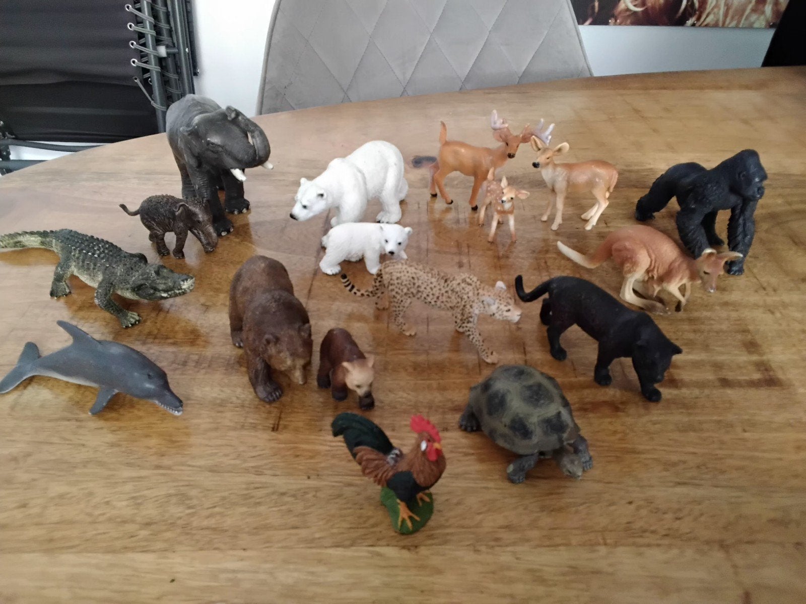 schleich dierenverzameling van div dieren, set van 17 stuks., Ophalen of Verzenden, Zo goed als nieuw, Paard, Beeldje of Figuurtje
