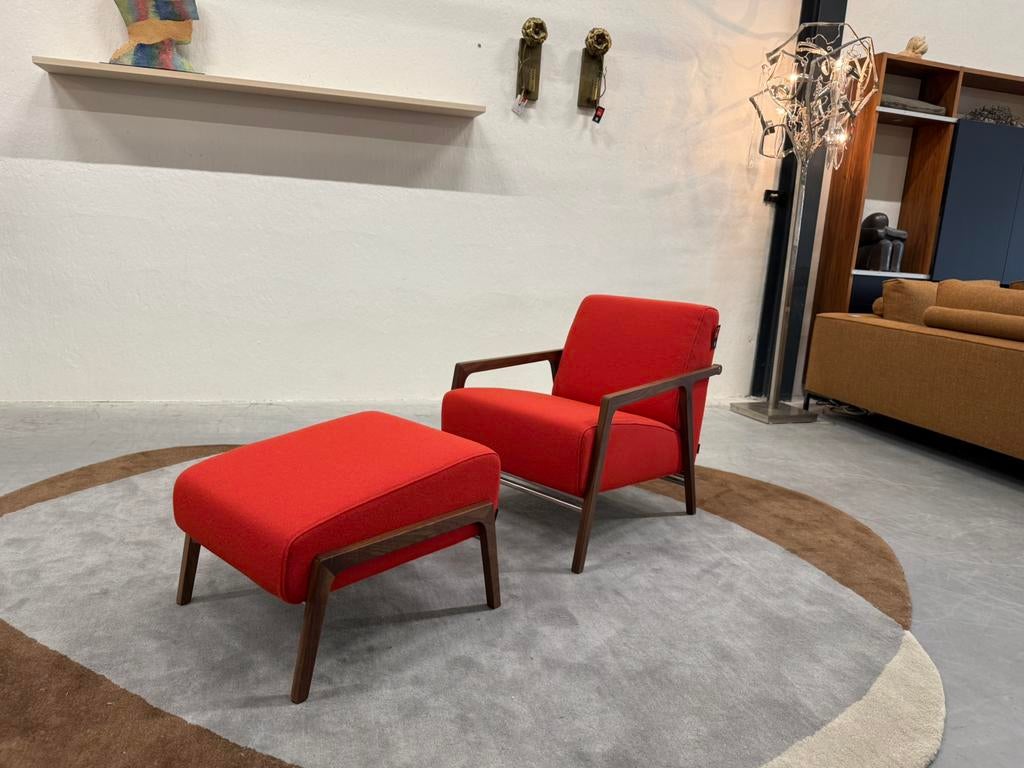 Nieuw Harvink Splinter Fauteuil met Hocker Hallingdal stof, Harvink, Nieuw, 75 tot 100 cm, Ophalen of Verzenden