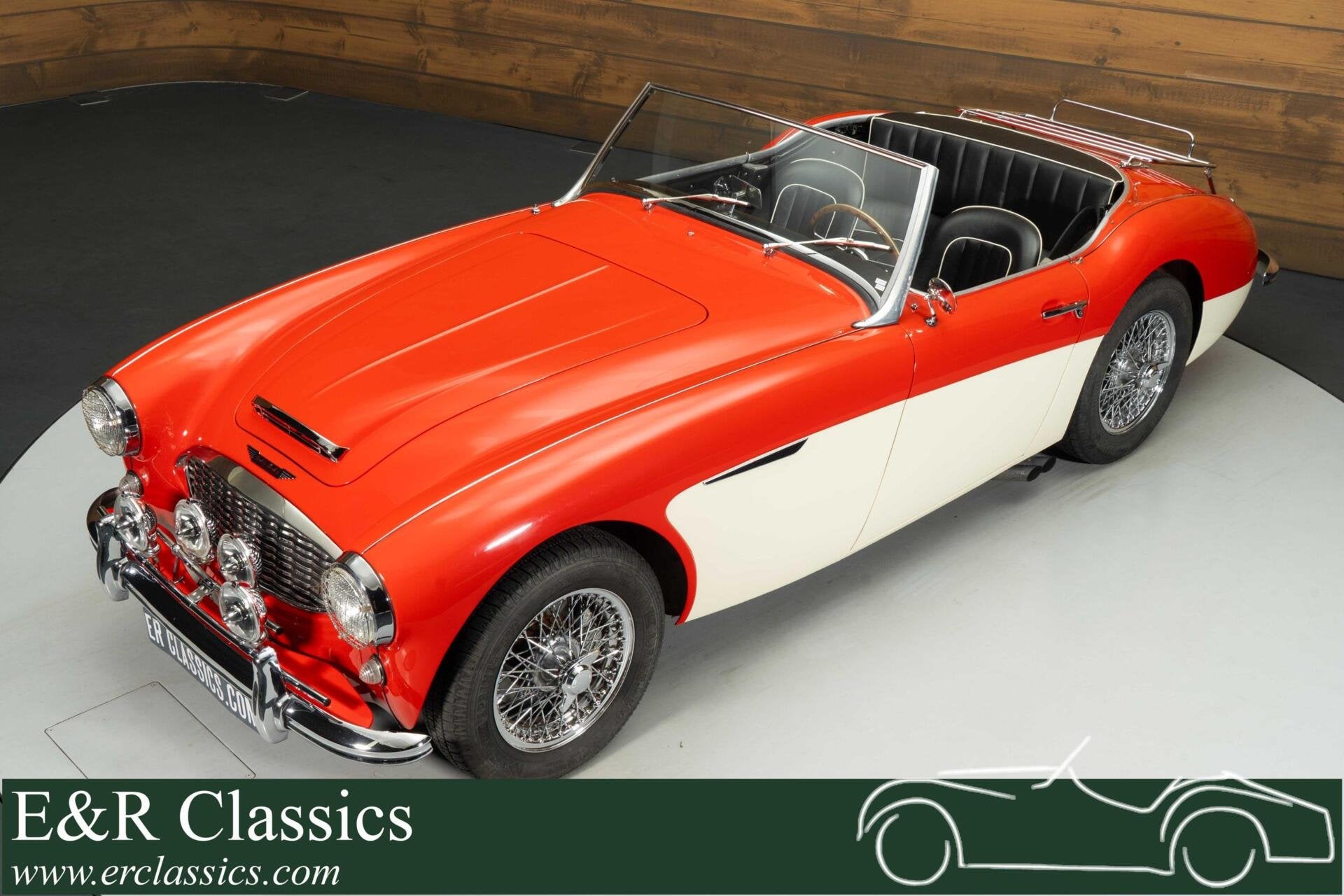 Austin-healey 100/6 Cabriolet | 1958, Auto's, Zwart, Leder, Bedrijf, Handgeschakeld