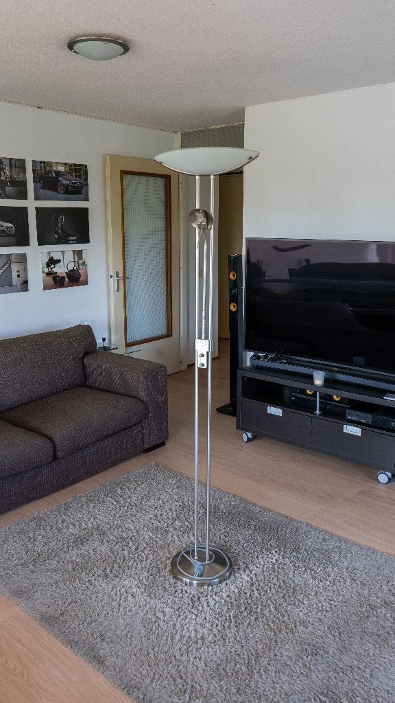 Dimmbare staande lamp / uplighter met leeslamp (met schade), Ophalen, Gebruikt, Metaal, 150 tot 200 cm