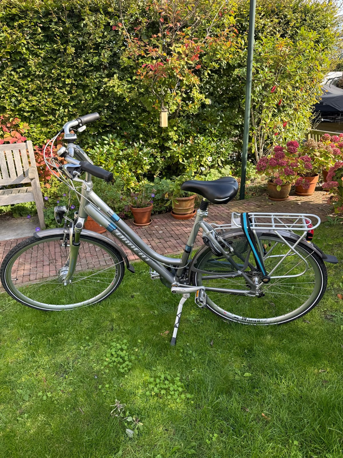 Damesfiets Dracat Tender Alivio zilvergrijs, Fietsen en Brommers, Velgrem, Versnellingen, Zo goed als nieuw, 50 tot 53 cm