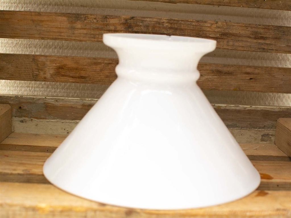 Opaline lampenkap 34078, Gebruikt, Wit, Rond, Ophalen of Verzenden