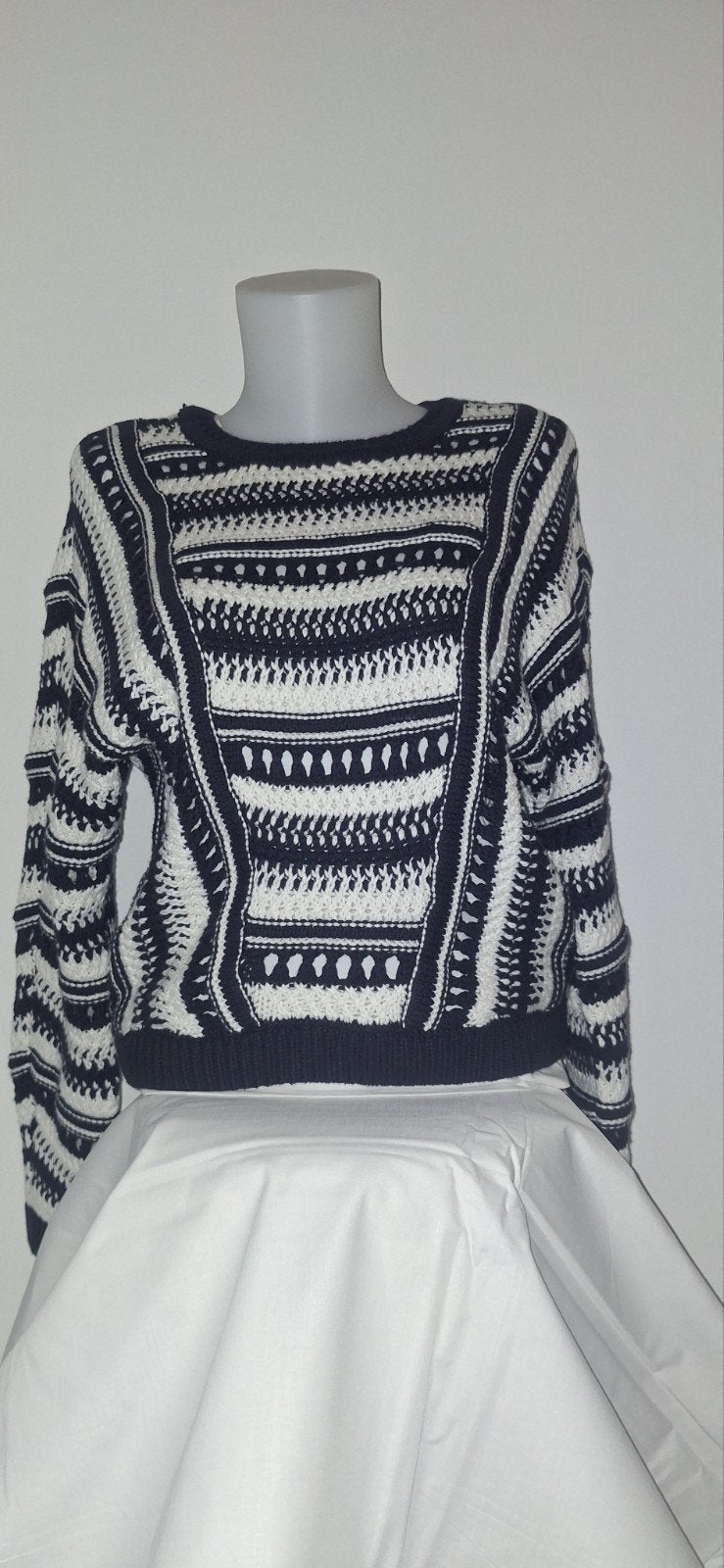 Cotton Club trui donkerblauw/wit maat M, Kleding | Dames, Truien en Vesten, Maat 38/40 (M), Zwart, Ophalen of Verzenden, Zo goed als nieuw