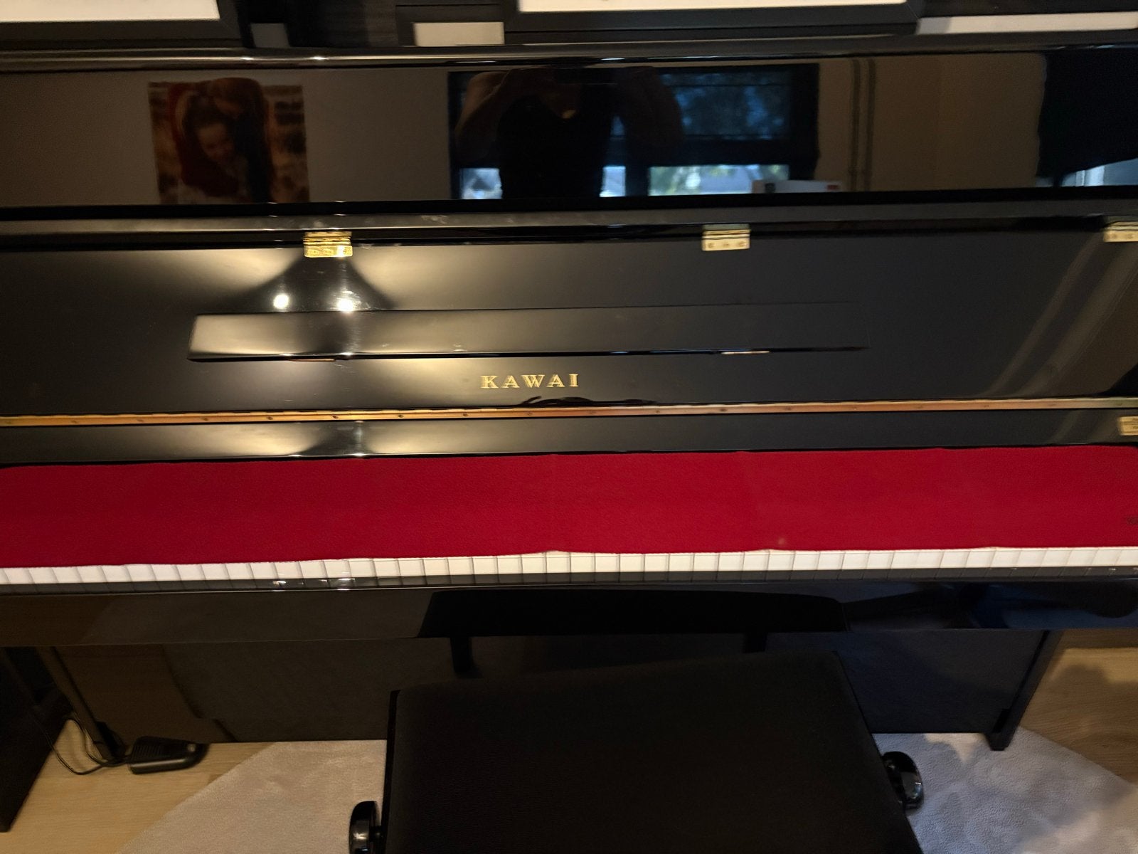 Kawai Piano - Zwart, Hoogglans, Weinig gebruikt, Ophalen, Gebruikt, Zwart, Piano