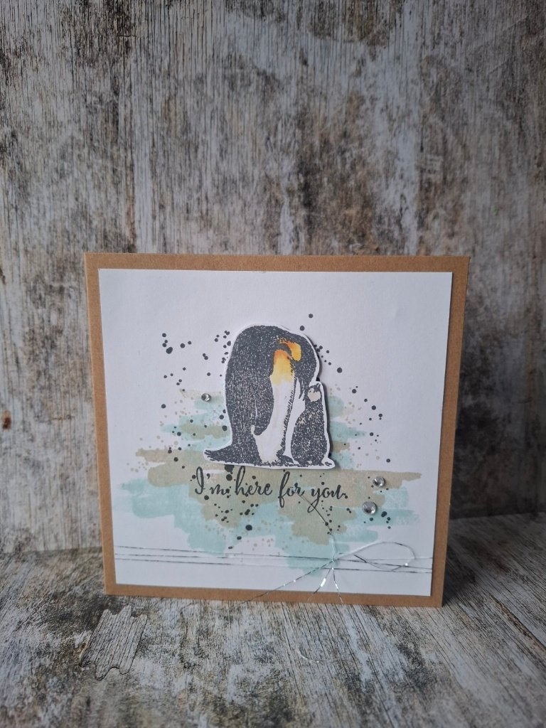 gestempelde kaart, I'm here for you, pinguins, Ophalen of Verzenden, Nieuw, Overige thema's