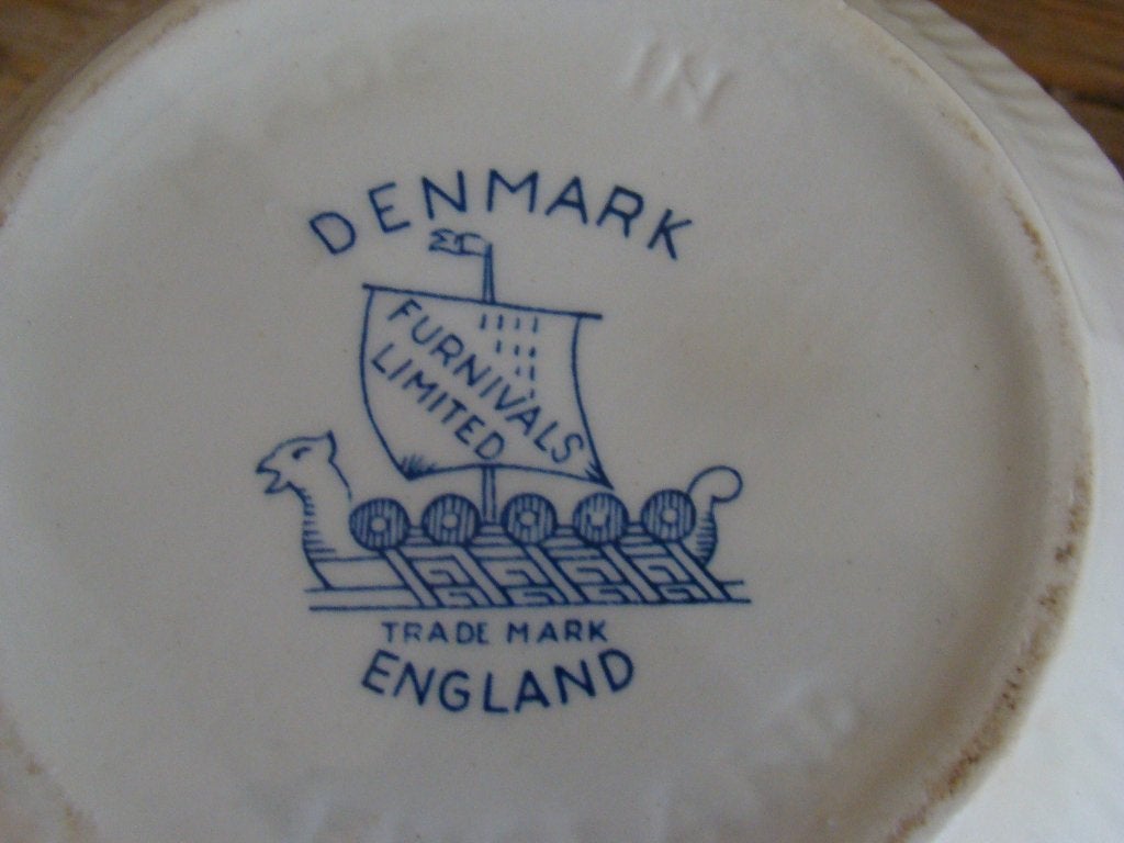 Servies, Furnivals Limited, trade mark England DENMARK, gaaf, Ophalen of Verzenden