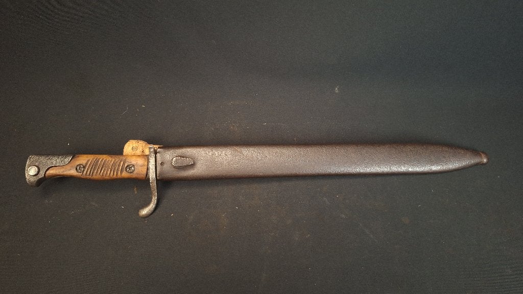 WO1 Duitse butcher bajonet met schede, Ophalen of Verzenden, Landmacht, Duitsland, Mes of Dolk
