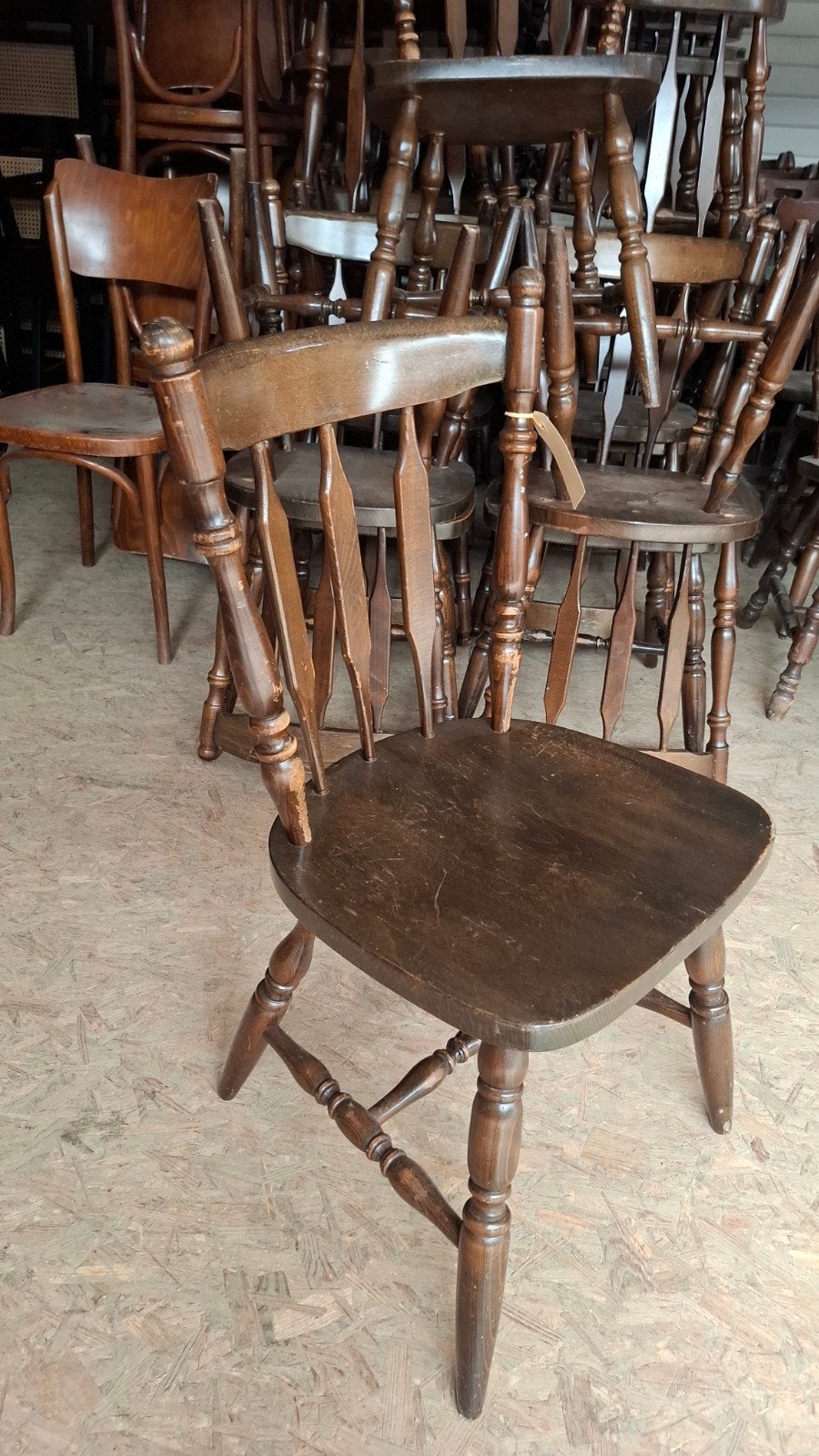 40 vintage cafe bistro horeca stoelen geheel hout partij, Ophalen of Verzenden