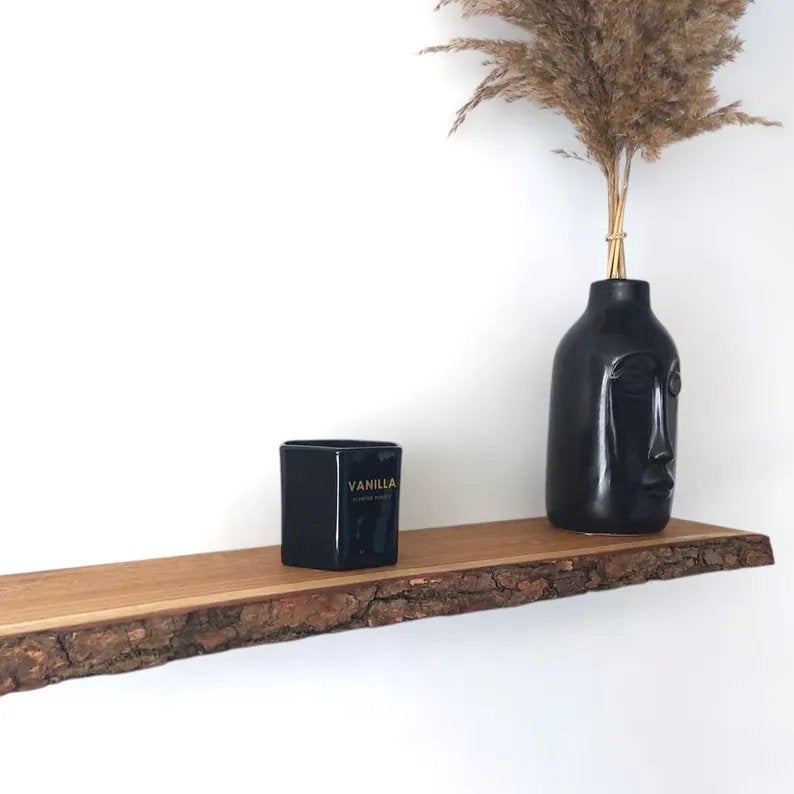 2 Houten Wandplanken met Boomschors, Ophalen, Gebruikt